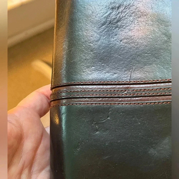 Brighton Crossbody Long Wallet Leather Black and Brown Brighton Heart - Picture 3 of 17